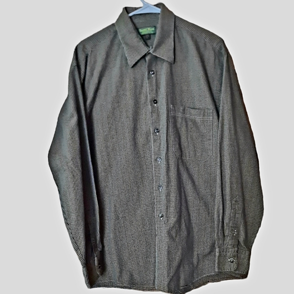 DAVID WOOD CLOTHIERS Button Up Checkered Shirt Mens Size L Portland Maine USA - Picture 1 of 8